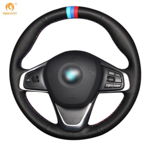 MEWANT Black Genuine Leather Car Steering Wheel Cover for BMW 220i 218i 225xe Interior Accessories Parts