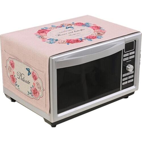 Fashion Waterproof Microwave Cover Multiple Pattern Oven Dust Cloth With Storage Bag Kitchen Accessories Home Decoration