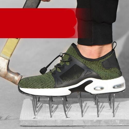 Breathable Men Safety Shoes Steel Toe Work Shoes Men Anti-smashing and puncture-proof Boots Comfortable Air Cushion Sneaker