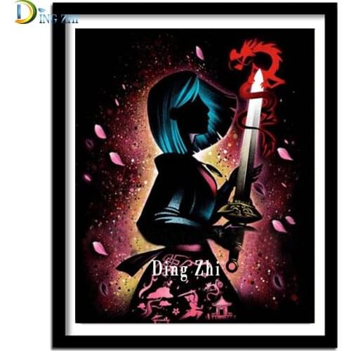 Fantasy Cartoon Series Diamond Painting“Mulan Joins The Army” 5D Diy Diamond Embroidery Cross Stitch Girl Full Square Round Gift