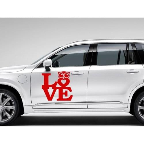 EmpireYing 3 Size 8 Colors Pet Cartoon Owl Love Motorcycles Silhouette Sticker Car Window Wall Easter Halloween Vinyl Decal Gift