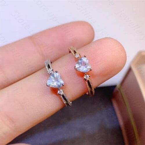 New style 925 silver ring, inlaid with natural aquamarine womens ring, beautiful and temperament