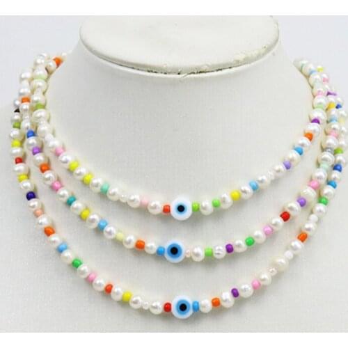 5 Pcs Colorful Beaded Strand Necklace Summer color Beaded Chocker Necklace Jewelry Accessories Jewelry Necklace Gift 9969