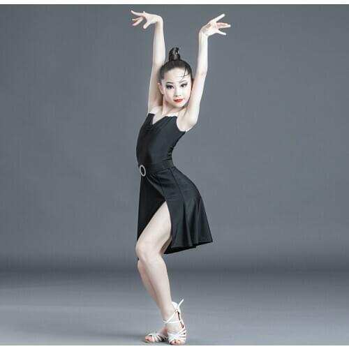 2020 New Summer Children Latin Dance Dress Leotards Competition Performance Clothing Girls Latin Dress Sleeveless