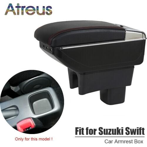 For Suzuki Swift 2005- 2017 armrest box USB Charging interface heighten central Store content box cup holder ashtray Accessories