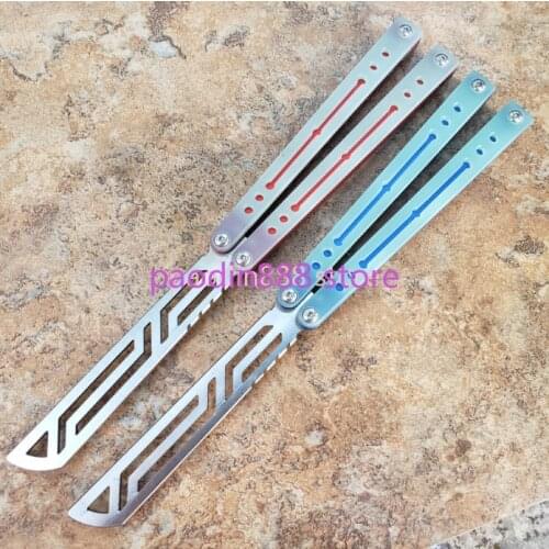 Nautilus High-end Transparency Aluminum+G10 Handle Butterfly Knife Trainer Knife Channel 440 Blade Bushing System Edc Knife