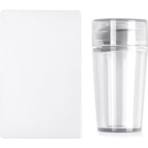 Silicone Nail Stamper Clear Jelly Nail Stamper Set With Nail Scraper Silicone Head Polish Stencil Template For Stamping Plate