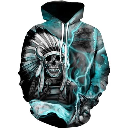 3D printed skull hoodie Mens Shirts Casual fashion sweatshirt Harajuku graphic jacket Autumn and winter coat Harajuku jumper men