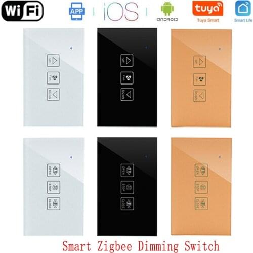 Hot Tuya Zigbee 3.0 US Smart Touch Switch Smart Dimming /Fan / Curtain Switch AC90-240v Work With Alexa Google Home Smart Home