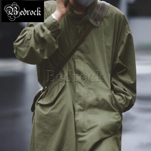 Retro M51 fishtail windbreaker long army green soft canvas coat windproof and warm motorcycle coat men