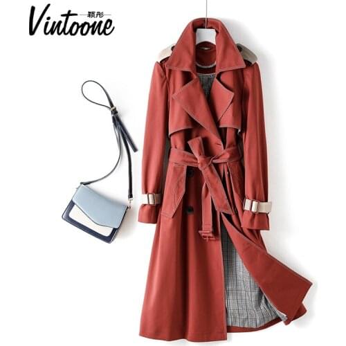 Windbreaker Women 2021 New Mid Long Small Autumn Temperament Korean Atmospheric Long Autumn Coat Loose Coat