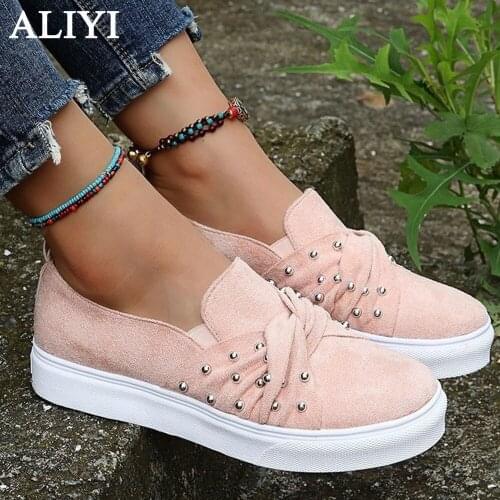 New Comfy Loafers Women 2021 Autumn Bowknot String Bead Ladies Slip On Casual Canvas Shoes 36-43 Large-Sized Female Flats