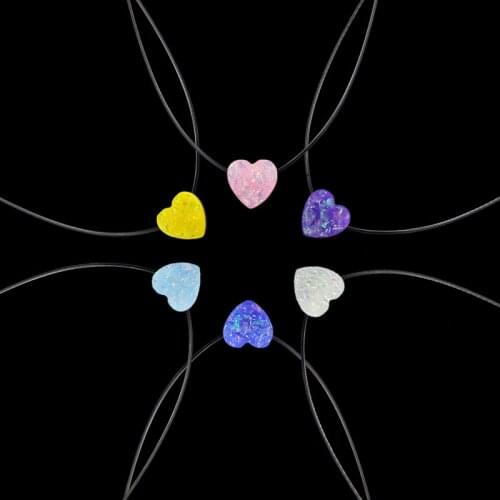 Female Transparent Fishing Line Necklace Invisible Chain Small Love Necklace Women Resin Heart Choker Necklace Collier Femme