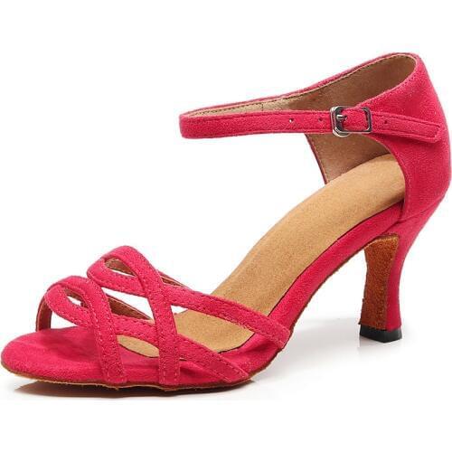 Salsa latin dance shoes red for women soft sole dancing shoes woman high heel tango children girls ladies dance-shoes EU34-45