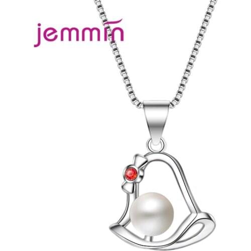 925 Sterling Silver Fashion Elegant Pearl Necklace Pendant For Women Fine JewelryBox Chain Necklaces Korean Trend Chokers