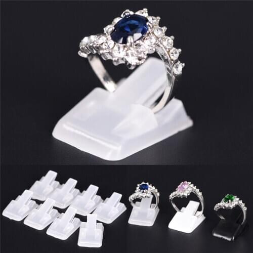 10pcs Ring Show Stand Ring Holder Decoration Stand Plastic Frosted Jewelry Displays Holder