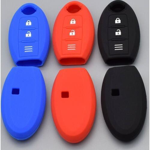 10 units Silicone car key fob cover case for Nissan Micra Murano Juke Alissa Pulsar x-trail 3 button Remote protected