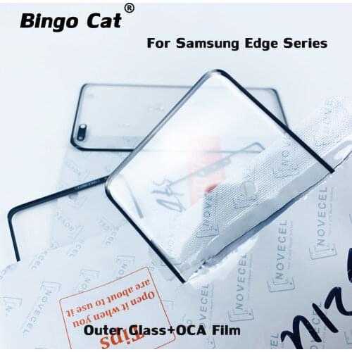 10pc Outer Screen Glass With OCA Film For Samsung Galaxy S8 S9 S10 5G S20 Plus S21 Ultra Note 10 Plus LCD Cracked Glass Repair