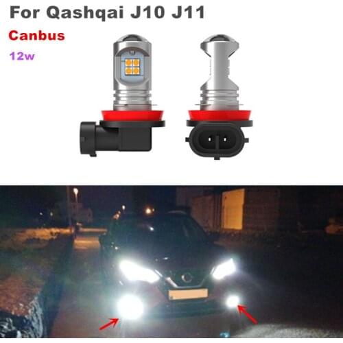 2x Canbus White 3030 LED 12w Car Front Fog Light For Nissan Qashqai J10 J11 2007-2020