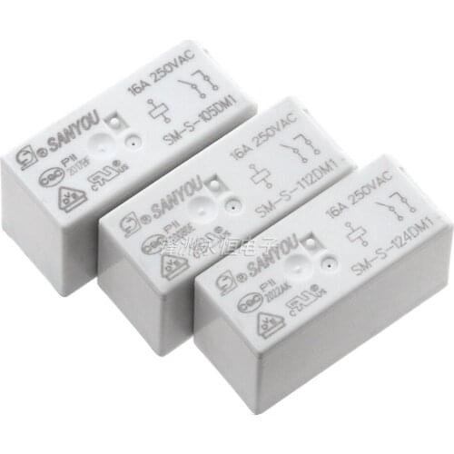 2PCS SM-S-105DM1 SM-S-112DM1 SM-S-124DM1 Relay 6 Feet 16A250VAC 115F