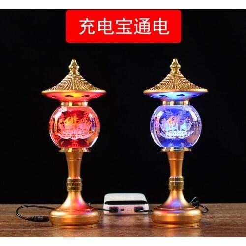 GOOD 2pcs large high grade Buddhism worship LED lamp HOME Temple shrine enshrine Sakyamuni guanyin buddha Bless safety health