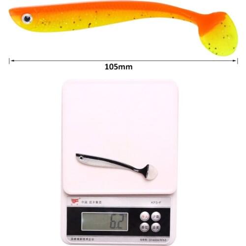 4Pcs/set 105mm 6.2g Shad Manual Silicone Bass Soft Bait Fishing Lure Plastic Fish With Hook Crankbait Fishing Tackle For Ocean