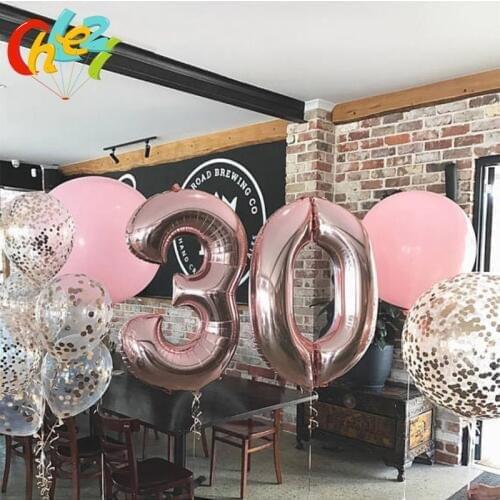 40 inches Rose Gold Number Foil Balloons Large Digit Helium Balloons wedding decorations Birthday Party celebrate Baby Shower