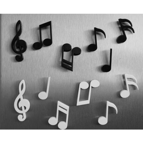 6pc Qualy Memody Music Note Magnet Black Music Musical Notation Refrigerator Sticker Whiteboard Message Fridge Magnetic Sticker