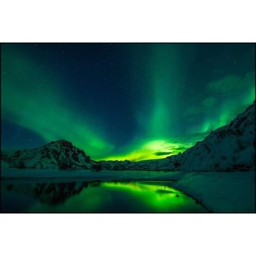 Snow Mountain and Aurora DIY Diamond Embroidery 5d Painting Landscape Wall Picture Full Square Drill Diamond Mosaic Cross Stitch