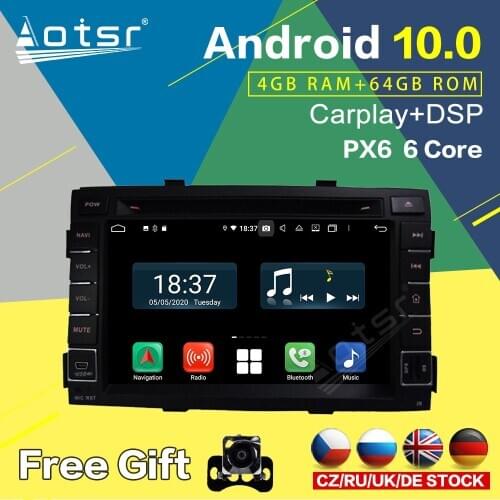 For KIA SORENTO 2010-2012 Android 10 PX6 Car GPS Navigation Multimedia Player Radio Tape Recorder Audio Video Stereo Unit