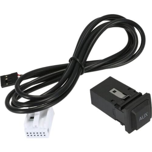 Car AUX Switch Interface Adapter In Socket With Cable Harness For VW1 RCD510 RCD310 RNS315 Jetta 5 MK5 Golf 6 MK6