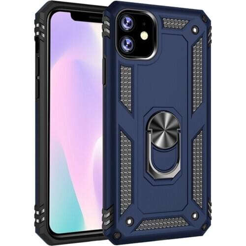 10Pcs Armor Shockproof Phone Case Back Cover With Invisible Magnetic Ring Stand for iPhone 12 Mini 11 Pro Max X XS 6 7 8 Plus