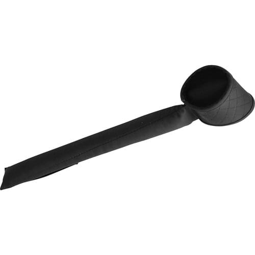 Black PU Leather Car Seat Gap Filler Leak Stop Pad Cup Bottle Holder Right