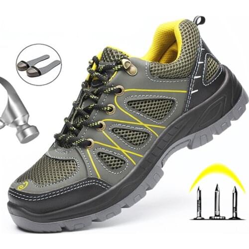 Breathable Steel Toe Work Shoes Safety Boots Men Anti-smashing Safety Shoes Indestructible Security Shoes Work Boots Sneakers