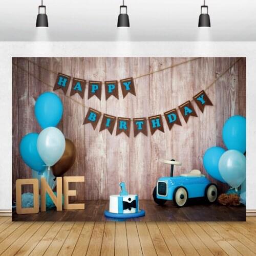 Happy 1st Birthday Backdrop For Photography Cake Car Balloons Scene Child Shoot Photozone Photo Background Photocall Photostudio