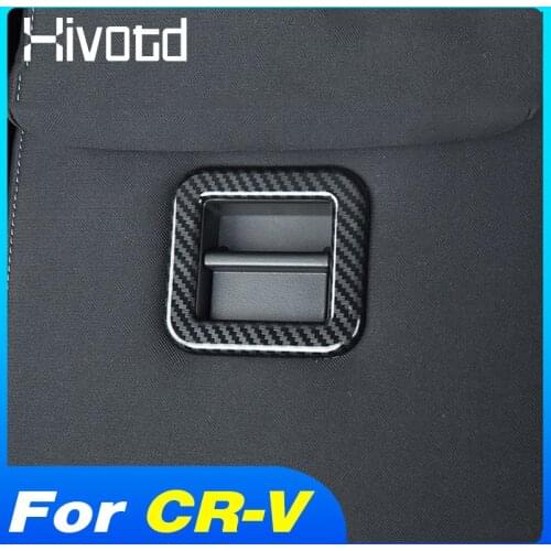 Hivotd Rear Seat Armrest Button Cover Trim Sticker Decoration Interior Car Accessories Frame For Honda CR-V CRV 2017-2021