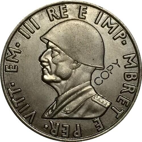 Albania 1939 0.5 Lek Francs coin copy 24mm