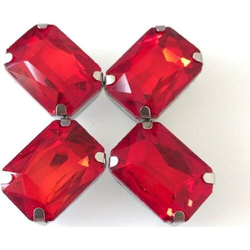 Red Super flash crystal glass flatback sew on rhinestones with silvery claw,diy/clothing accessories