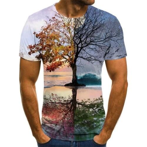 2020 New Men 3d T -Shirt Casual Short Sleeve O-Neck Fashion Nature Printed T Shirt Men Tees XXS-6XL