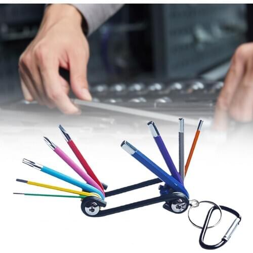 9Pcs Color Coded Hex T25 Torx PH2 Phillips Slotted Wrench Mini Multipurpose Hexagonal Complete Key Spanner Set for Small Screw