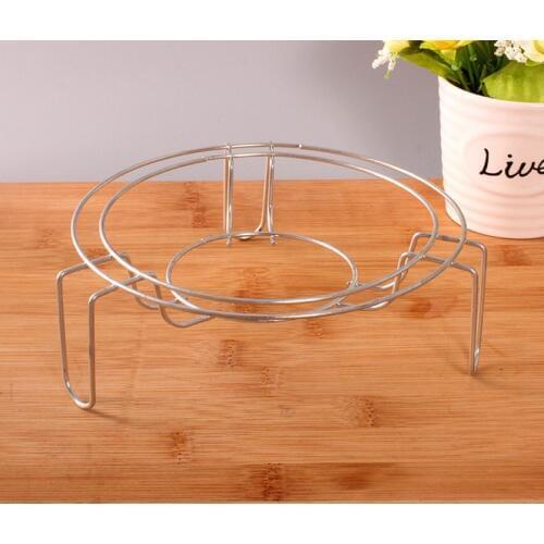 1PC New Arrival Stainless Steel Two Layer Pot Shelf Cooking Storage Pan Rack Stand Spoon Holder KC 1437