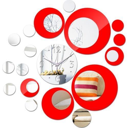 New top fashion Acrylic 3d diy mirror sticker Home Decoration wall clock clocks modern living room Stickers