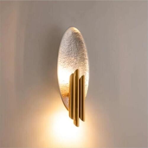 New Post-Modern Light Luxury Creative Metal Nordic Designer Personality Living Room Aisle Study Bedside Art Wall Lamp