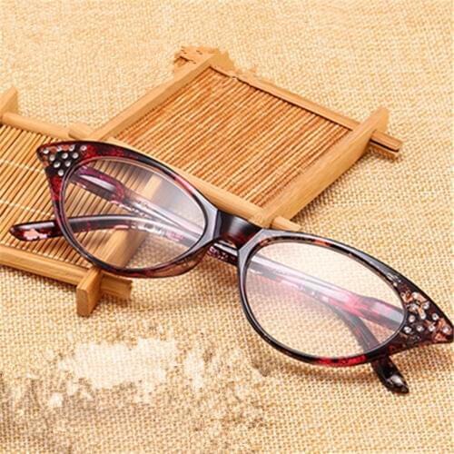 Diamond Cat Eye Reading Glasses Women Hyperopia Optics Eyeglasses Presbyopic with Diopter 1.0 1.5 2.0 2.5 3.0 3.5 for Men