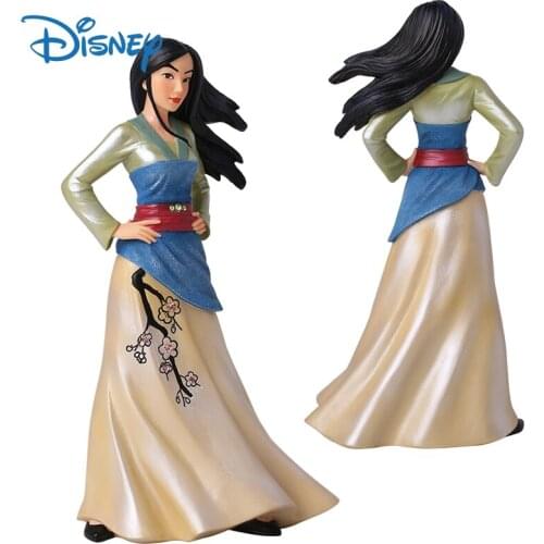 Disney Genuine Mulan Princess Action Figure Cute Resin Dolls Ornaments Collection Anime Figures Model Toys Boxed Kids Gifts