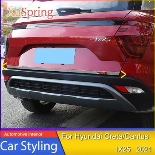 Tailgate Trim Strips Trunk Lower Grille Trim Strips Stainless For Hyundai Creta/Cantus IX25 2021