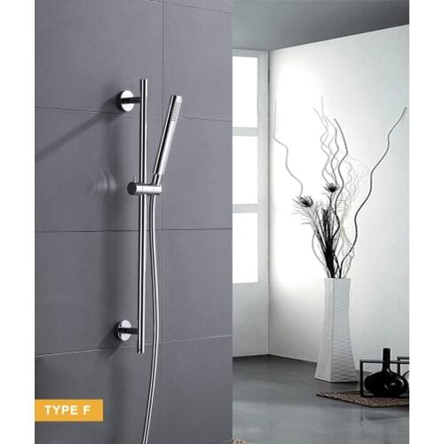 Stainless Steel or Brass Shower Lifting Bar Shower Sliding Rod Silver Chrome Bathroom Lifting Rod with Shower Holder Accessories