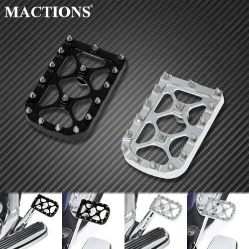 Motorcycle CNC Foot Pegs Footrest Brake Pedal Large Pad Cover For Harley Softail FL Touring Street Road Glide Dyna Fat Boy FLD