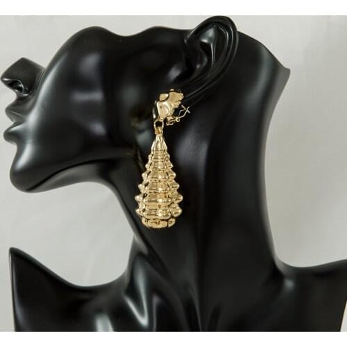 Golden color tortoise tail pendant for women big earrings Italian special craft gift large pendant light