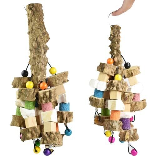 Hanging Parrots Toy Natural Wood Cuttlebone Bird Chewing Toy Parakeet Cage Hanging Cage Swing Climb Chew Toys